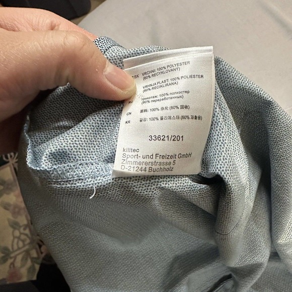 Killtec Shirt Men’s XL Blue Print Button Up Short Sleeve Outdoor - Picture 9 of 10